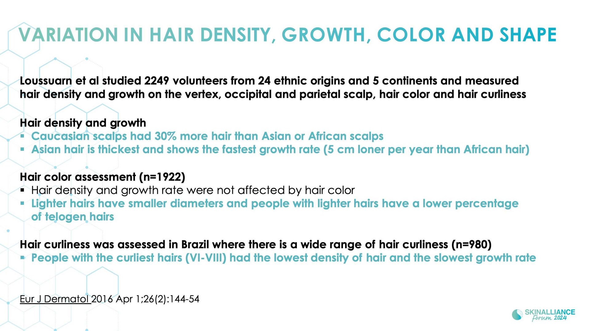 Scalp and hair diversity