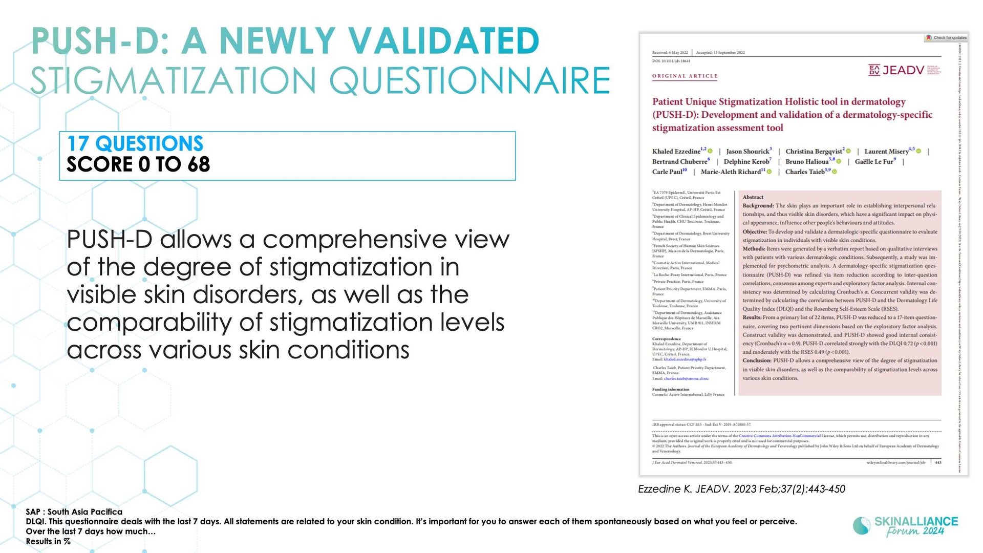 Epidemiological study of pigmentation disorders and impact on QOL and stigmatisation