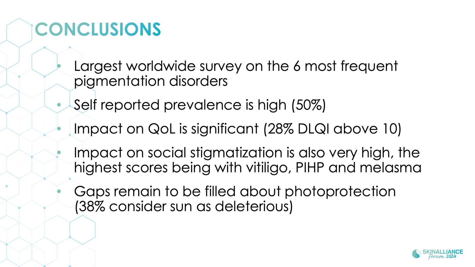 Epidemiological study of pigmentation disorders and impact on QOL and stigmatisation