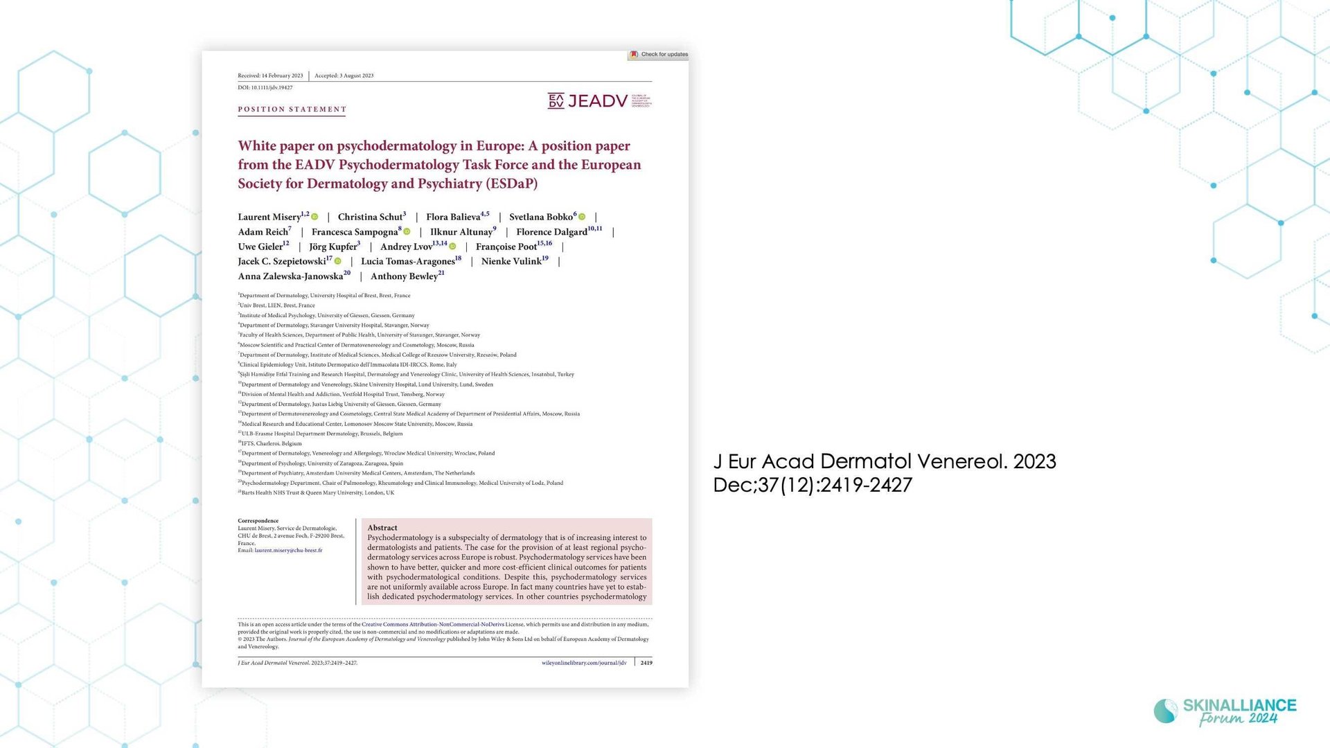 KEYNOTE: The importance of patients' mental health in dermatology practice
