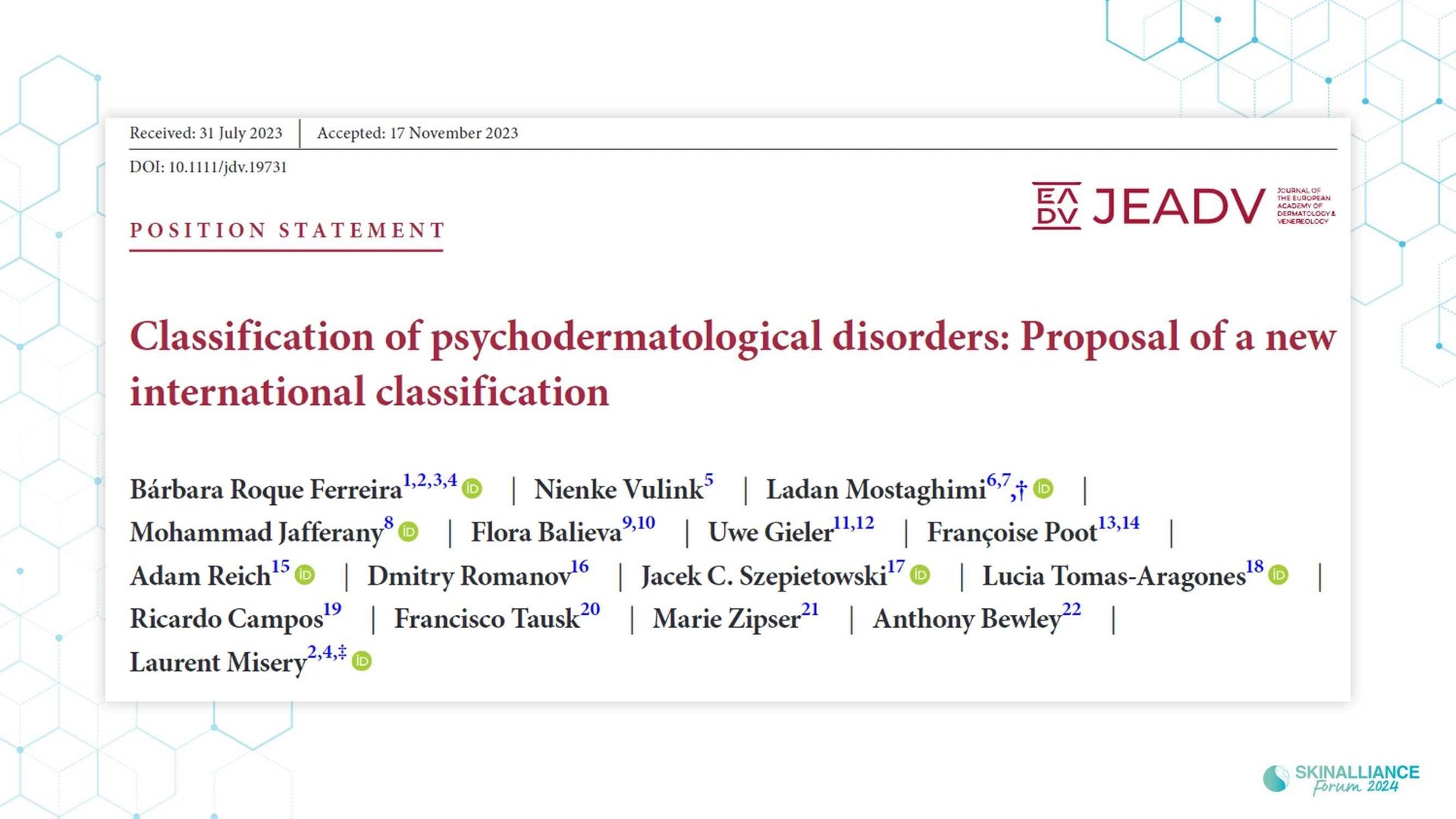 KEYNOTE: The importance of patients' mental health in dermatology practice