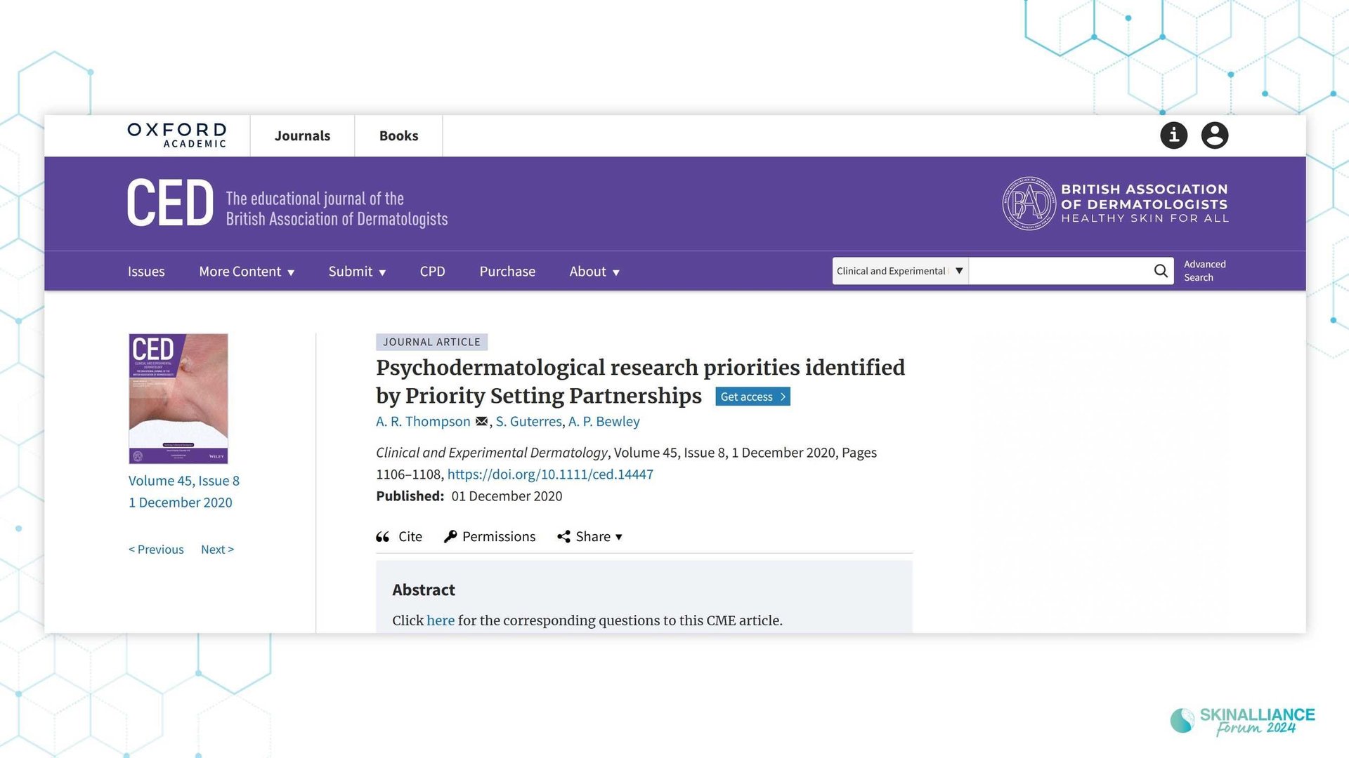 KEYNOTE: The importance of patients' mental health in dermatology practice
