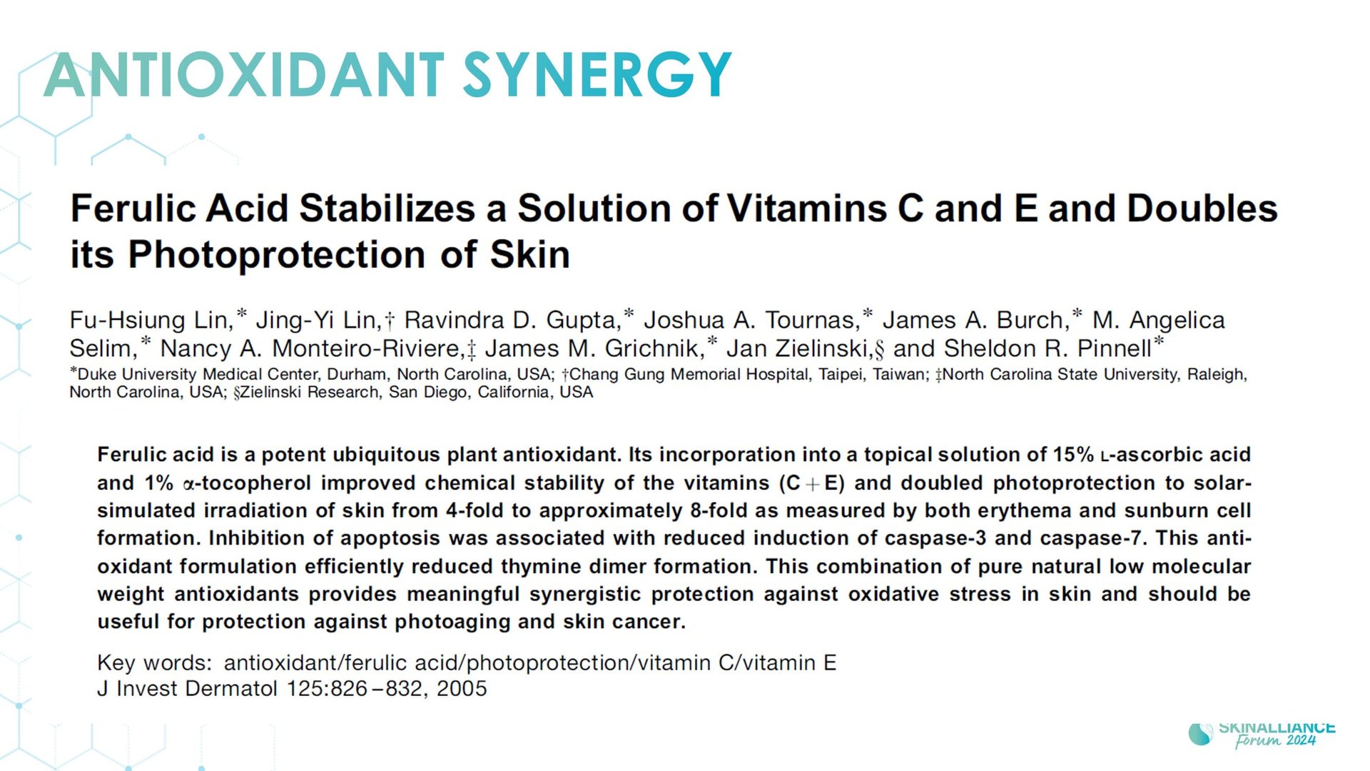 Topical antioxidant ingredients