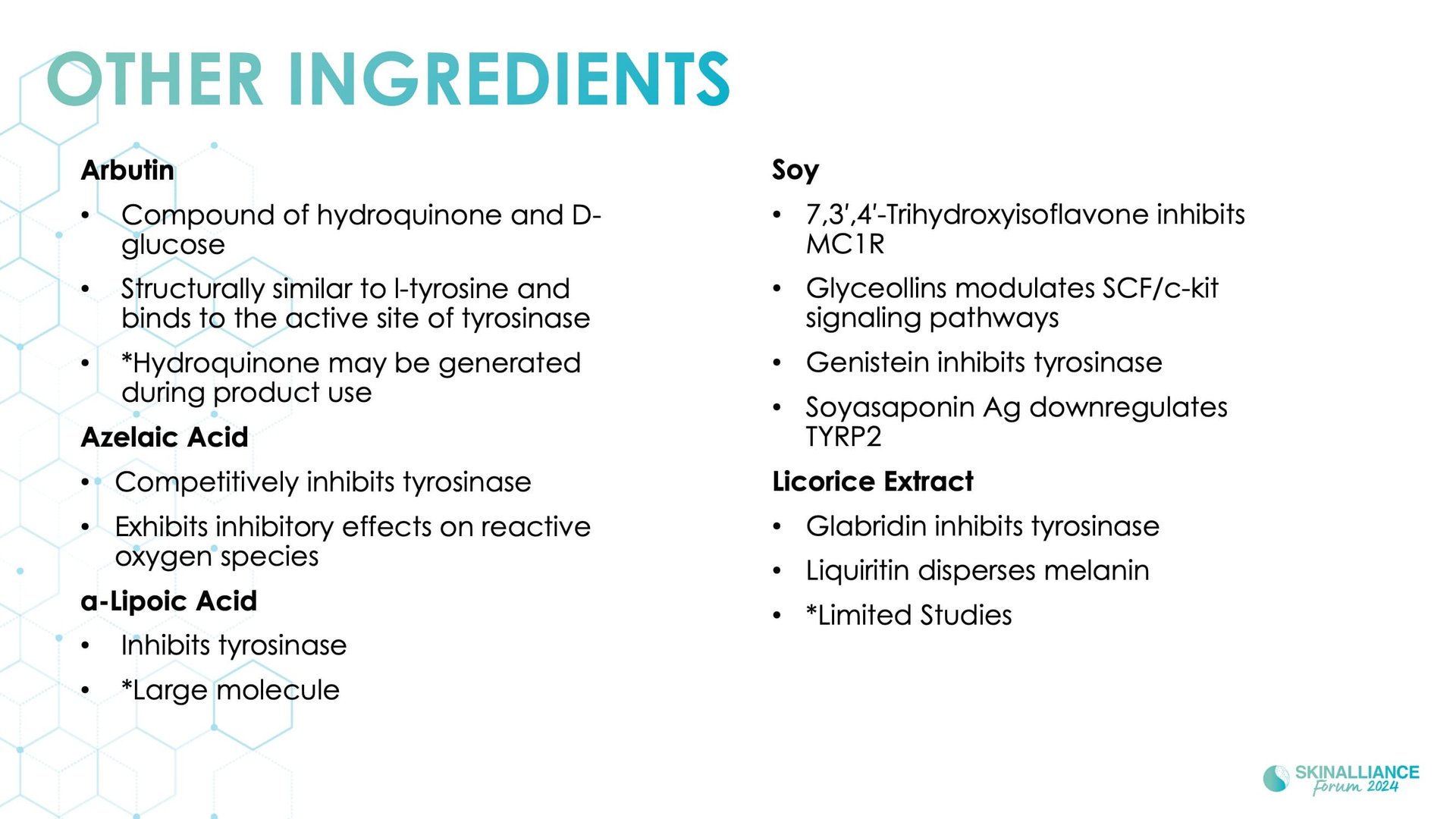 Discoloration ingredients