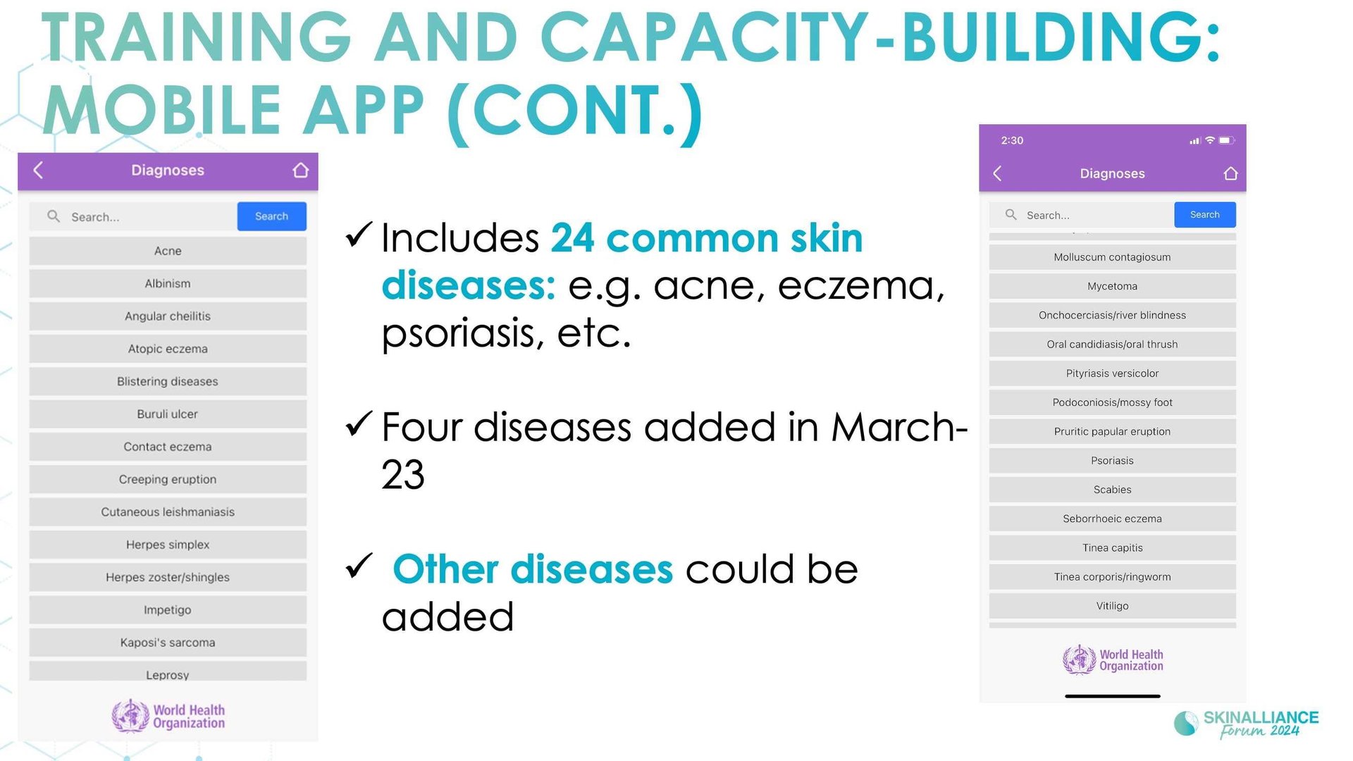 WHO initiatives to support skin health access